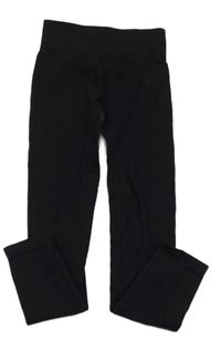 Čierne športové rebrované legíny New Look