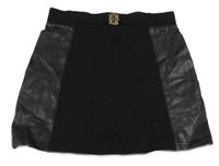 Čierna sukňa s koženkou a sponou River Island