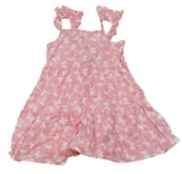 Ružové ľahké šaty s motýly Primark