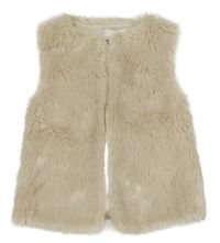 Béžová kožušinová podšitá vesta Yd.