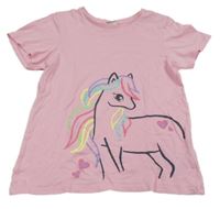 Ružové tričko s koněm Kids