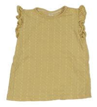 Piesková é tričko s výšivkami C&A