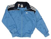 Modro-tmavomodrá sportovní propínací mikina s logem Adidas