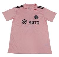 Růžový fotbalový dres s límečkem - Messi - Miami FC