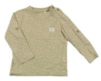 Béžové vzorované triko s kapsou Topomini