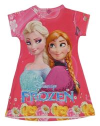 Tmavoružové ľahké šaty s Frozen