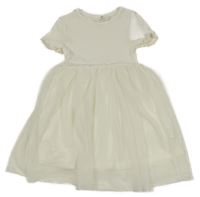 Smetanové bavlněno/tylové šaty H&M