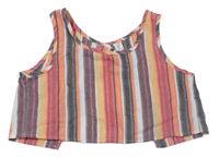 Farebný pruhovaný crop top Shein