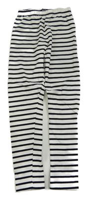 Bielo-čierne pruhované legíny H&M