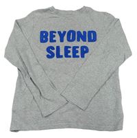 Sivé rebrované tričko s modrým nápisom F&F
