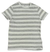Sivo-biele pruhované tričko M&S