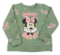 Khaki mikina s růžemi a Minnie Disney