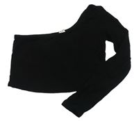 Černý crop top s rukávem Shein