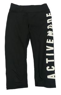 Čierne športové crop legíny s nápisom zn. H&M