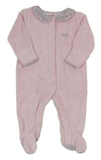 Světlerůžový sametový overal s límečkem Jojo Maman Bébé