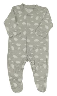 Sivý overal s mraky