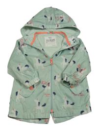 Mintová šušťáková jarná bunda s jednorožcami a kapucňou M&S