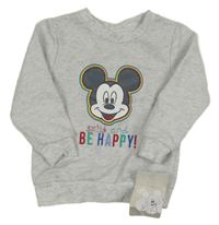 Nové - sivá melírovaná mikina s Mickeym Primark