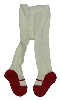 Bílo-červené punčocháče 