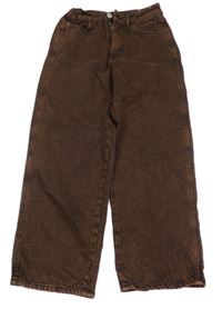 Hnědé melírované široké rifle H&M