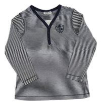 Tmavomodro-bílé pruhované triko 