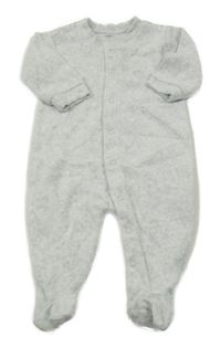 Sivý zamatový melírovaný overal