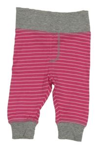 Růžové pruhované lehké tepláky s šedým lemem Liegelind