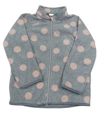 Sivo-ružová bodkovaná á fleecová prepínaci mikina H&M