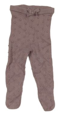 Pudrové fialové pletené polodupky s 3D puntíky George