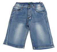 Modré melírované rifľové kraťasy