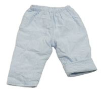 Modro-bílé pruhované zateplené kalhoty 