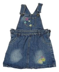 Modré rifľové na traké šaty s obrázkami Topomini