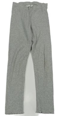 Sivé rebrované legíny H&M