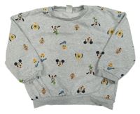 Sivá melírovaná mikina s Mickeym a kamarády H&M