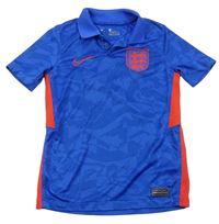 Modré vzorované fotbalové funkční polo tričko - England Nike