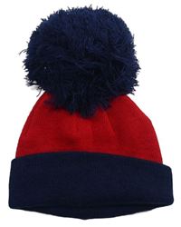 Červeno-tmavomodrá čapica s brmbolcom George