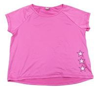 Neónově ružové tričko s hviezdami Yigga