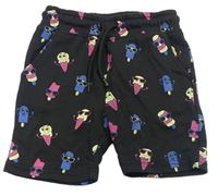 Černé teplákové kraťasy se zmrzlinami Primark