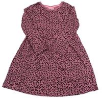 Růžovo-černé šaty s leopardím vzorem Matalan