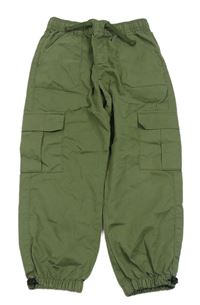Khaki plátěné cargo cuff kalhoty F&F