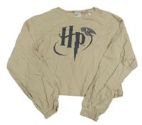 Béžové crop triko - Harry Potter H&M