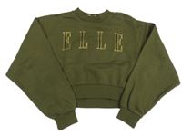 Khaki crop mikina s logom zn. Elle