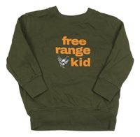 Khaki mikina s nápisom