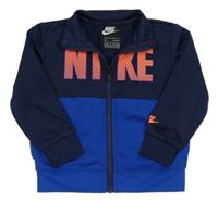 Tmavomodro-modrá propínací thermo mikina s logem Nike