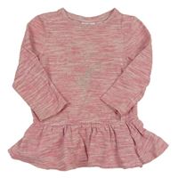 Ružová melírovaná šatová mikina s nápisom Topolino