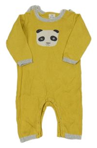 Žluto-šedý svetrový overal s pandou John Lewis