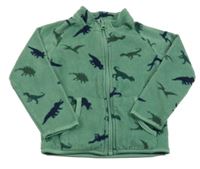 Zelená fleecová prepínaci mikina s diny Pocopiano