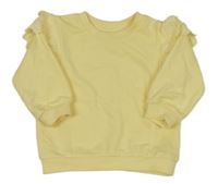 Žltá mikina s volániky s madeirou PRIMARK