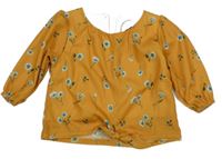 Horčicové kvetované tričko