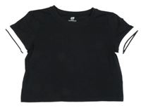 Čierno-biele crop tričko H&M